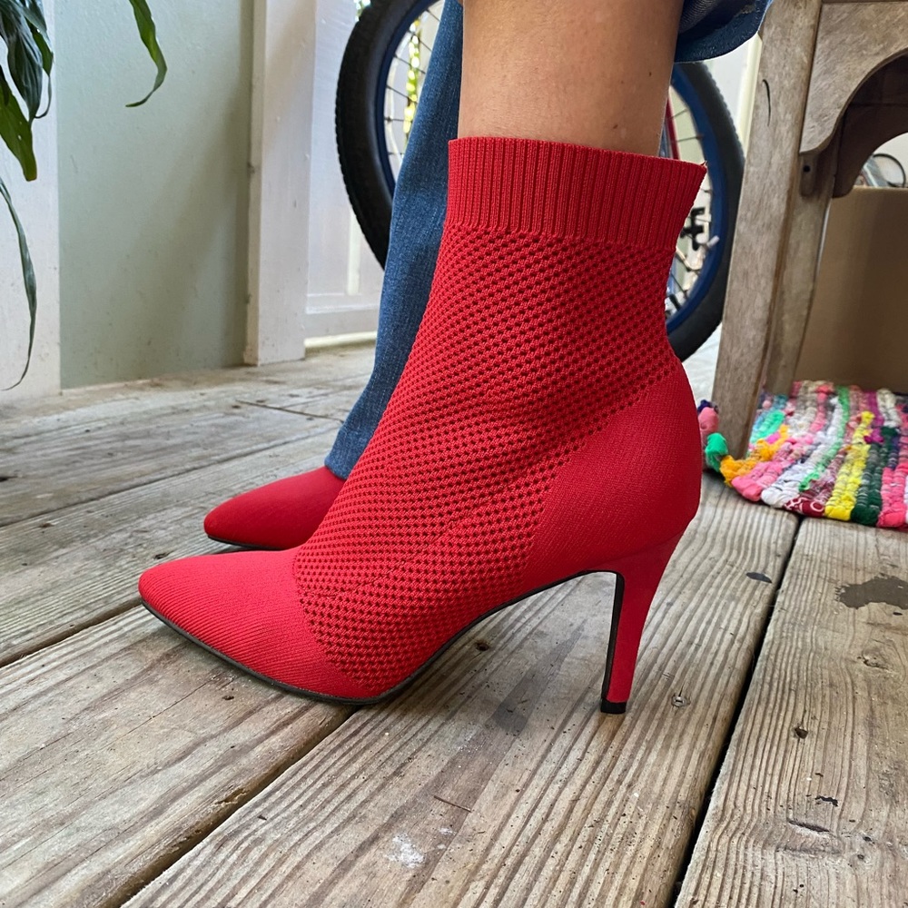 Red booties M.I.A